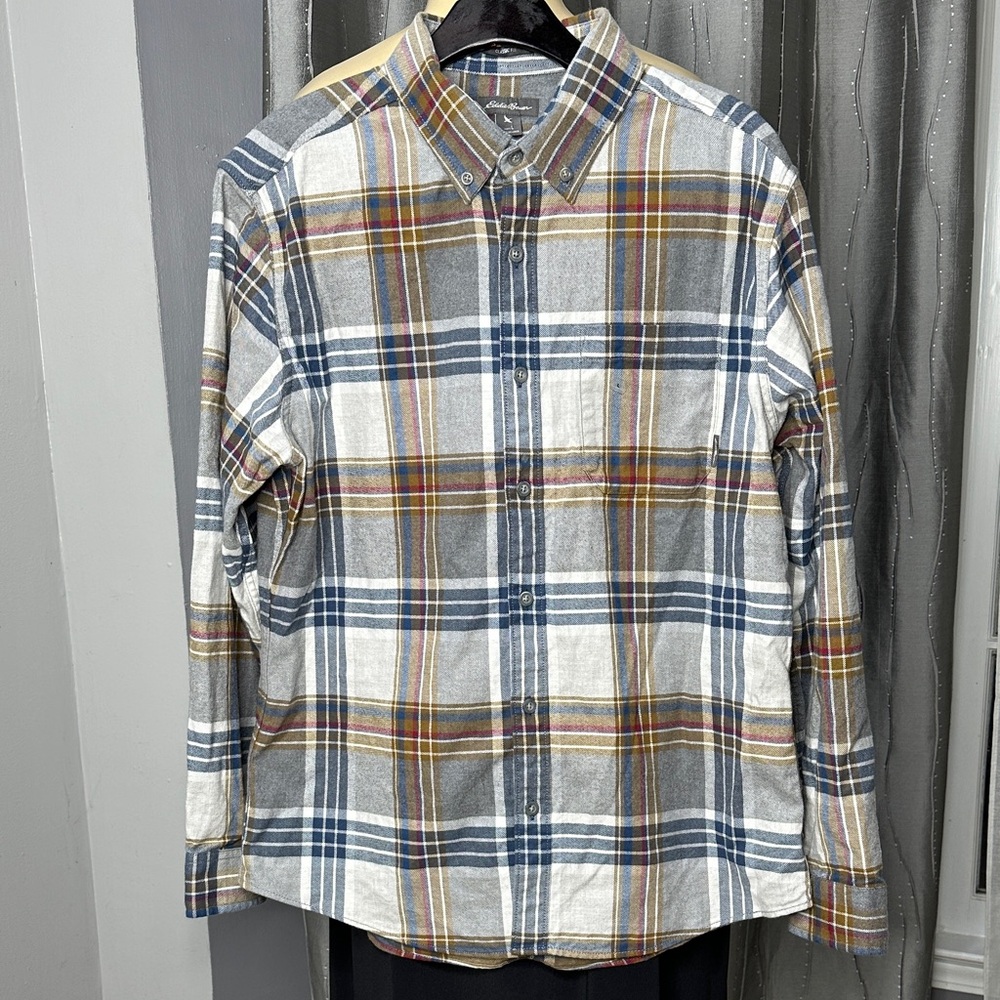 Eddie Bauter Men’s Sz L  Multicolor Plaid Button-Down Shirt